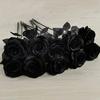 5/10 Stück künstliche schwarze Rosen für die Heimdekoration, lange Stiele, Kunstblumen ohne Vase, Tischmittelstück für Hochzeiten, Halloween-Partys