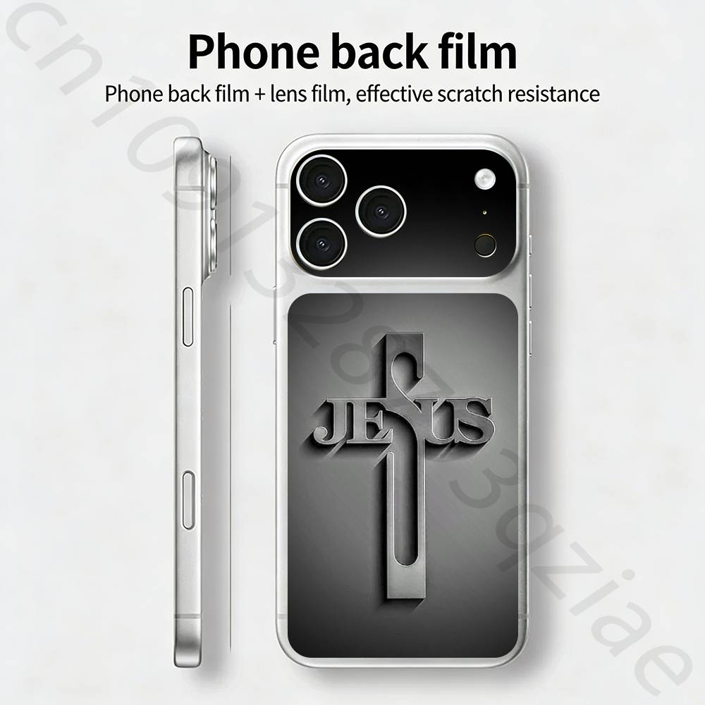 

Bible Jesus Christian Cross TICKET Decal Skin Wrap for iPhone 17 Pro/Pro max Protective Film for Back, Frame, Camera iPhone17pro