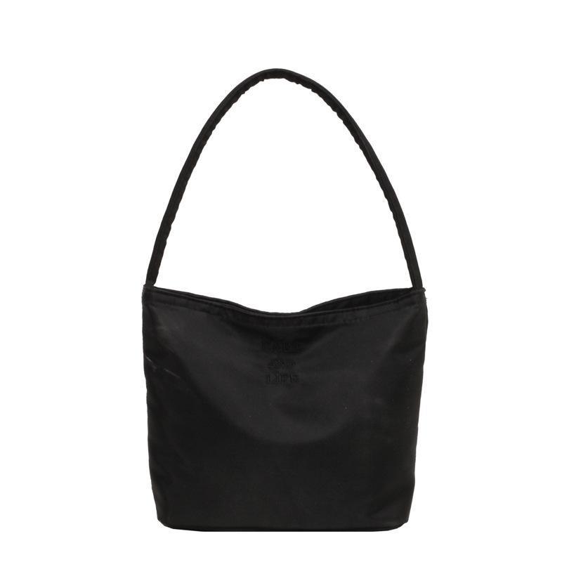 Portable nylon bag women's summer 2025 new trendy embroidered armpit bag versatile shoulder bucket bag