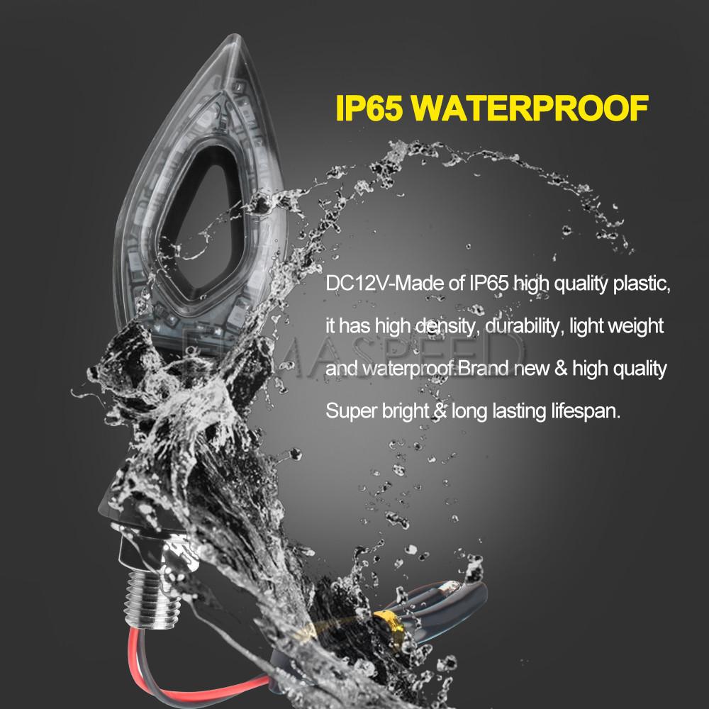 2PCS Universal 12 LED Motorcycle Turn Signal Lights Front Rear Lights Indicator Motorbike Accessories Green Amber White Red