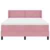 Box Spring Bed with Headboard Pink 190 x 140 cm Velvet