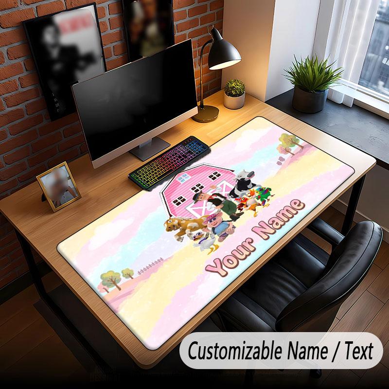 Custom Name Text Big Mouse Pad,La Granja de Zenón Soft Non Slip Extended Desk Mat For Home Office