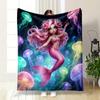 Beautiful Mermaid Pink Printing Blanket Flannel Soft Comfort Home Travel Blanket Kids Warm Blanket Picnic Multi-Size Selection