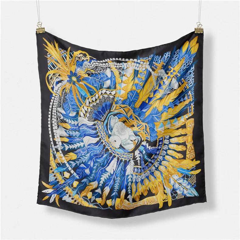 Luxury Print Silk Square Scarf Women Spring Neck Tie Shawl Wraps Female 53cm Hair Hand Wrist Headkercheif Hijab Bandana