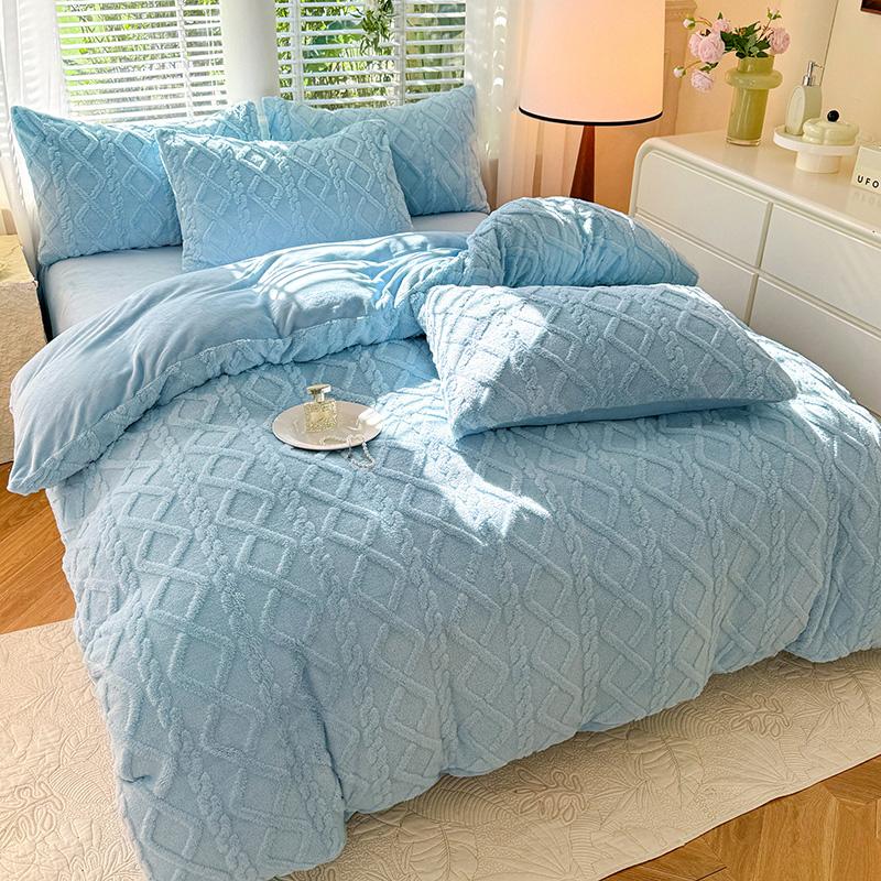 

Double Side Velvet Quilt Cover Soft Comforter Cover Winter Duvets Cover Single/Double/Queen/King Size Quilt Cover(No Pillowcase) Single 150x200cm 1pc