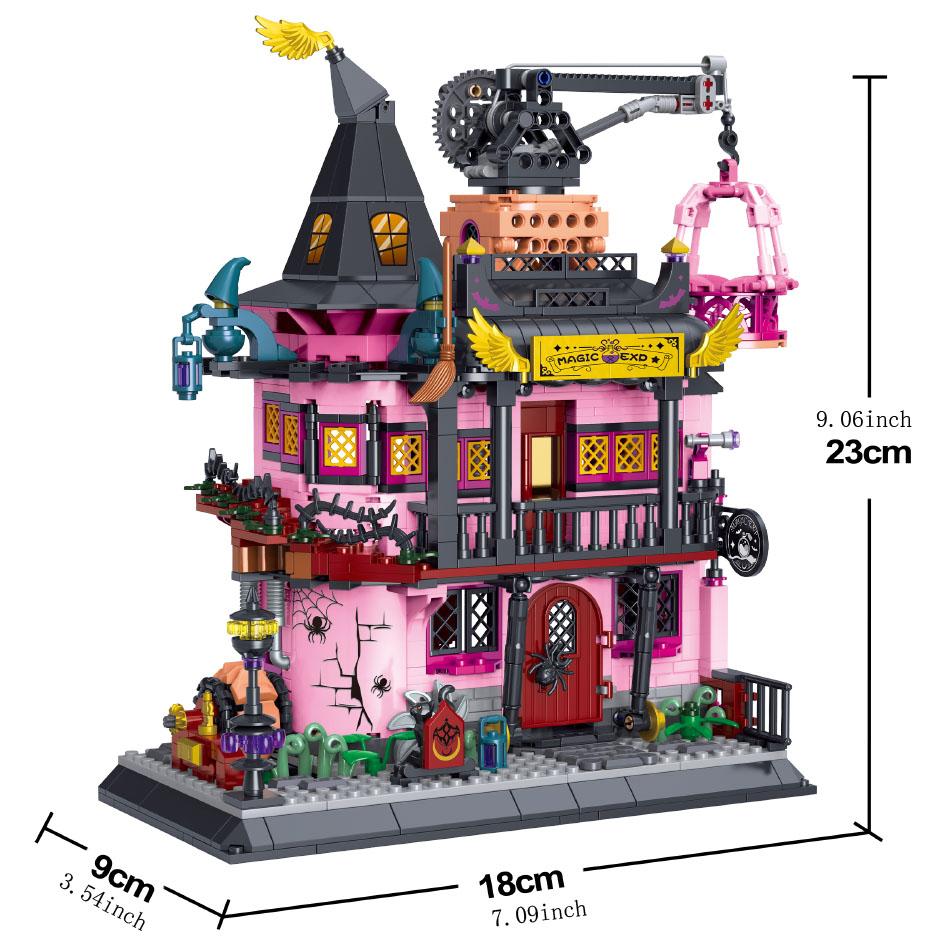KNEW BUILT Ghost ShipMagic Lab & Train Mini Building Block Toys-Ideal DIY Halloween DecorEducational Assembly Gifts for Kids