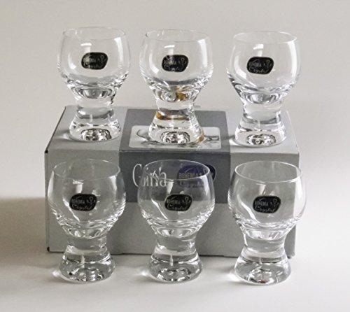 Bohemian Glass Gina Cold Sake Shot Glasses, Set of 6, Dishwasher Safe, Crystallex