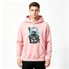 Men Anime Character Print Pullover Hoodie Casual Long Sleeve Sweatshirt for Daily Wear