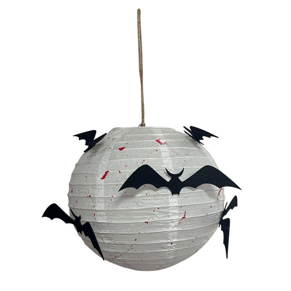 Finish Product Halloween Paper Lantern Foldable Black Bat Handheld Lantern  Haunted House