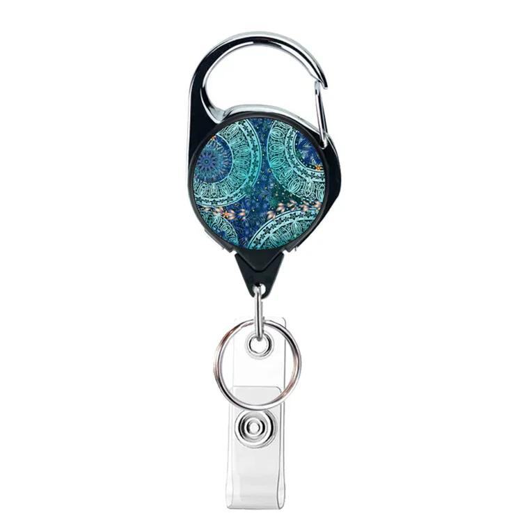 1Pc Retractable Badge Holder Metal Anti-Lost Clip Keychain ID Cards Door Passes Ski Passes Badge Holder Women Men Badge Buckle