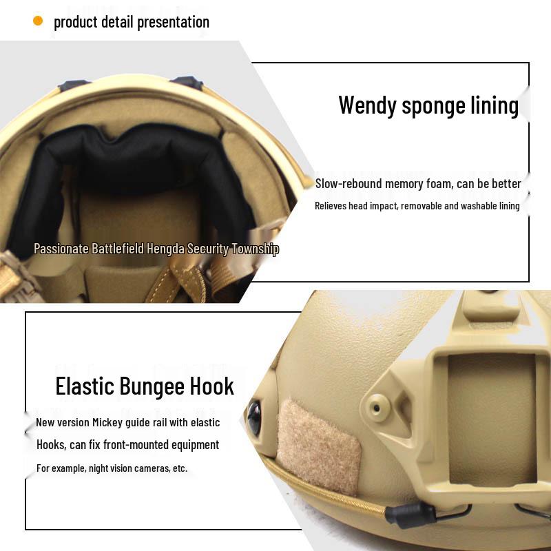 Enhanced 5mm FAST High-Cut Riot Helmet with Wendy Liner for Special Forces Training - CE Certified