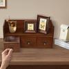 3-Tier Drawer Storage with Glass Doors & Metal Handles - Space-Saving Design for Office/Home, Decorative Desktop Organizer