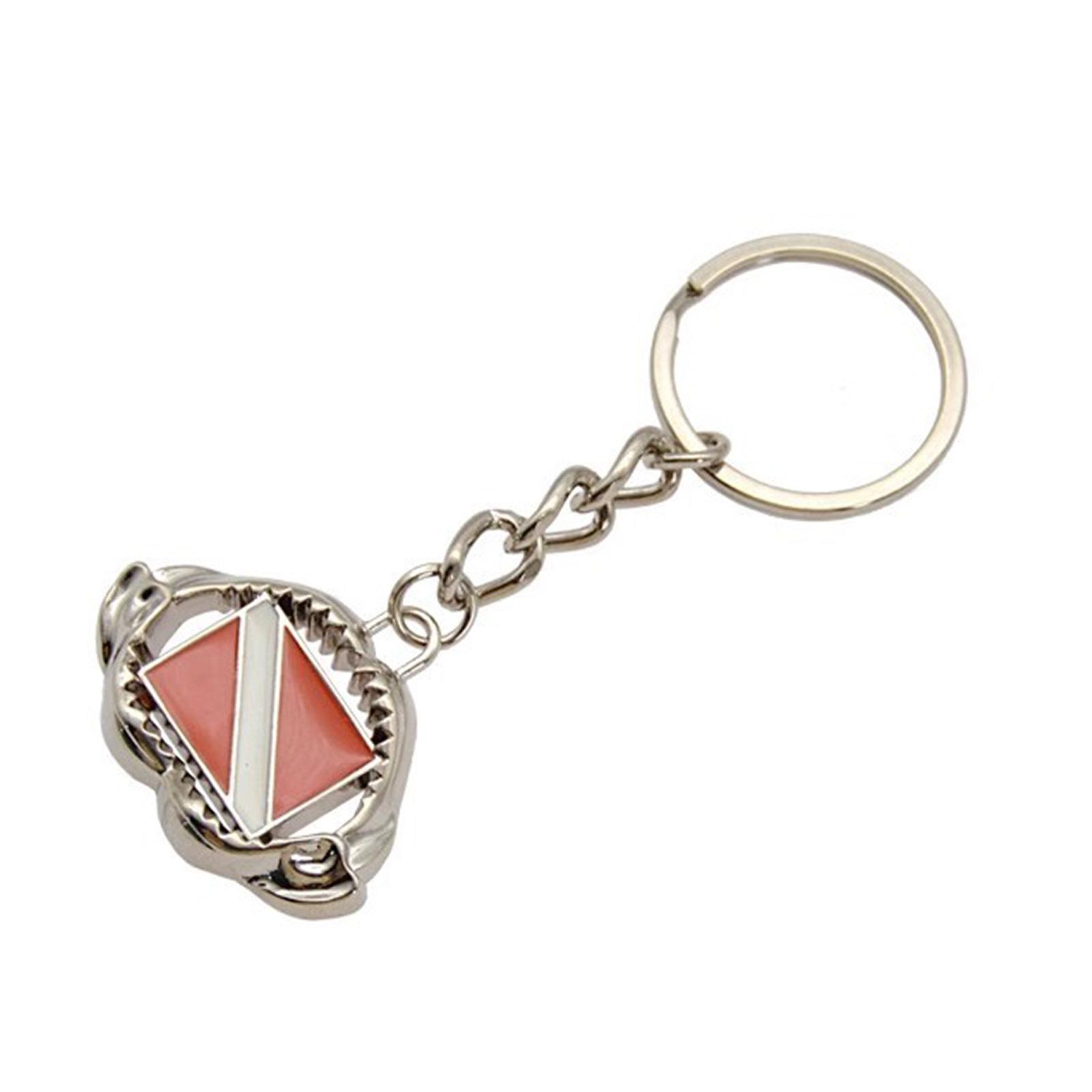 

Zinc Alloy Keychain with Clear Dive Flag Sea Creature Keyring Pendant Fashionable Bag Accessory for Diver and Travelers 2