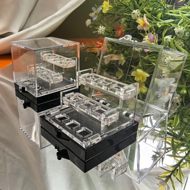 4pcs UV-Reactive Display Box for Showcasing Crystals Diamonds Gemstones Showcase Mineral Collector's Boxes Gift for Home Decor