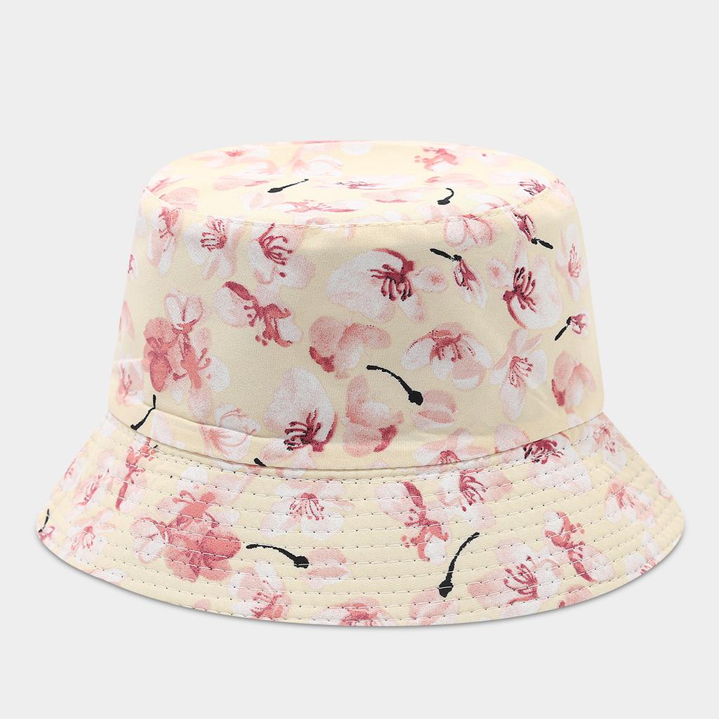 Double-sided Bucket Hat Women's Spring and Summer New Colorful Graffiti Flower Pot Hat Trendy Foldable Sun Hat Shows Small Face