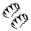 2Pcs Women Headband Faux Pearls Decor Anti-slip Teeth Hair Hoop Lightweight Elastic Hair Accessory Daily Wear