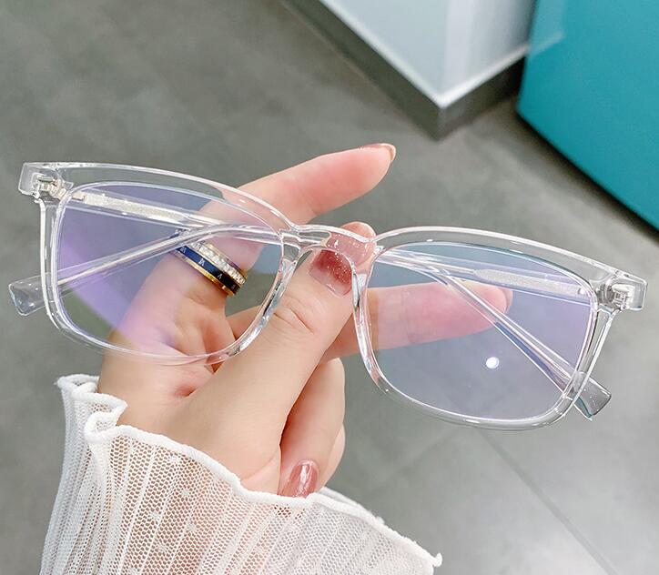 Clear Frame Small Rectangle Blue Light Blocking Glasses for Women Men Myopia Computer Eyewear Transparent Optics