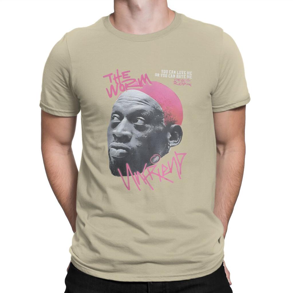 Dennis Rodman T-Shirts Men  Cool Cotton Tees Round Collar Short Sleeve T Shirts Party Clothes