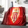 As Monaco Crest Flannel Blanket, Soft Polyester, Modern Design, All-Season for Camping, Travel, Gifts for holidays or birthdays