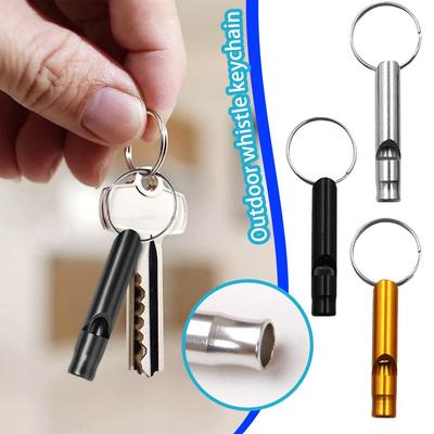 Metal Survival Whistle for Outdoor Aluminum Alloy Keychain Whistle Pendant Decibel Emergency Survival Whistle 1PCS