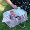 Ciilee Baby Diaper Storage Large Capacity with Detachable Foldable Baby Storage Car Travel Small Portable Baby Supplies Organizer Compartments Bag,