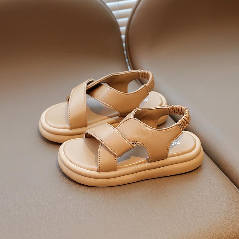 

Летние сандалии Модные Простые Новые Туфли для Девочек Противоскользящие Мягкие Удобные Повседневные Детские Сандалии Римский Крест Пляжная Обувь Высокое Качество 26insole16.8cm хаки