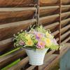 Artificial Hanging Flower In Basket for Outdoor Indoor Courtyards Decorations, Hanging Flower Plant Basket for Spring