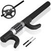Car Steering Wheel Lock with Combination Code, Telescopic 2-Section Anti-Theft U Lock