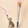 Cat Toys, Dog Tail Grass Long Stick, Cat Teasing Stick, Feather Steel Wire, Flexible, Relaxing and Self-entertaining