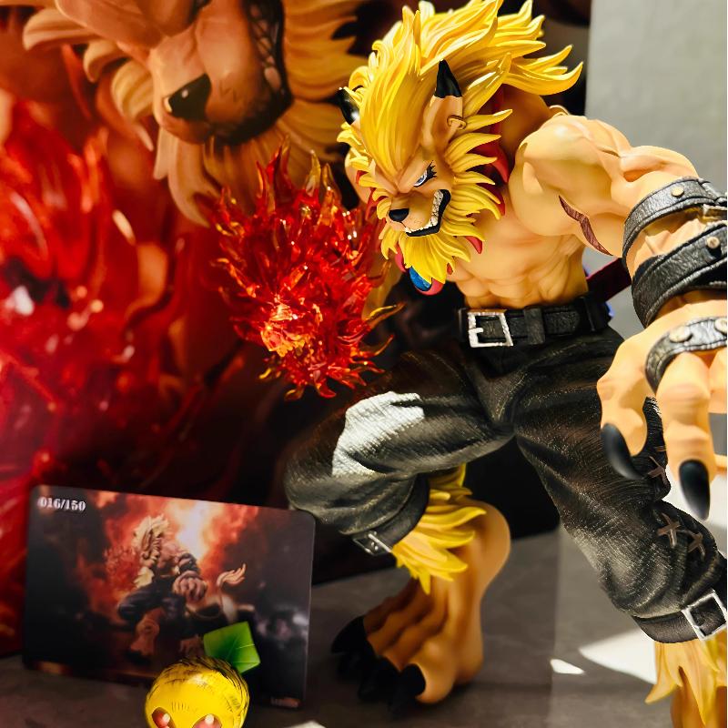21cm Digimon Leomon Battle Form Gk Statue Anime Figure With Flame Effect Painted Version Desktop Decoration Gift For Anime Fans