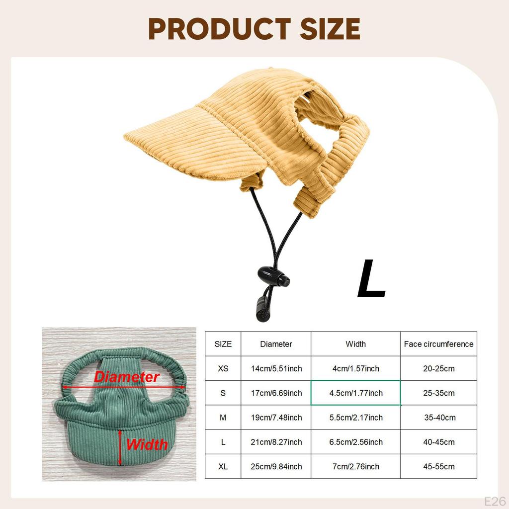 Dog Baseball Adjustable Fashion Corduroy Comfortable Puppy Sunbonnet Sun Protection Hat for