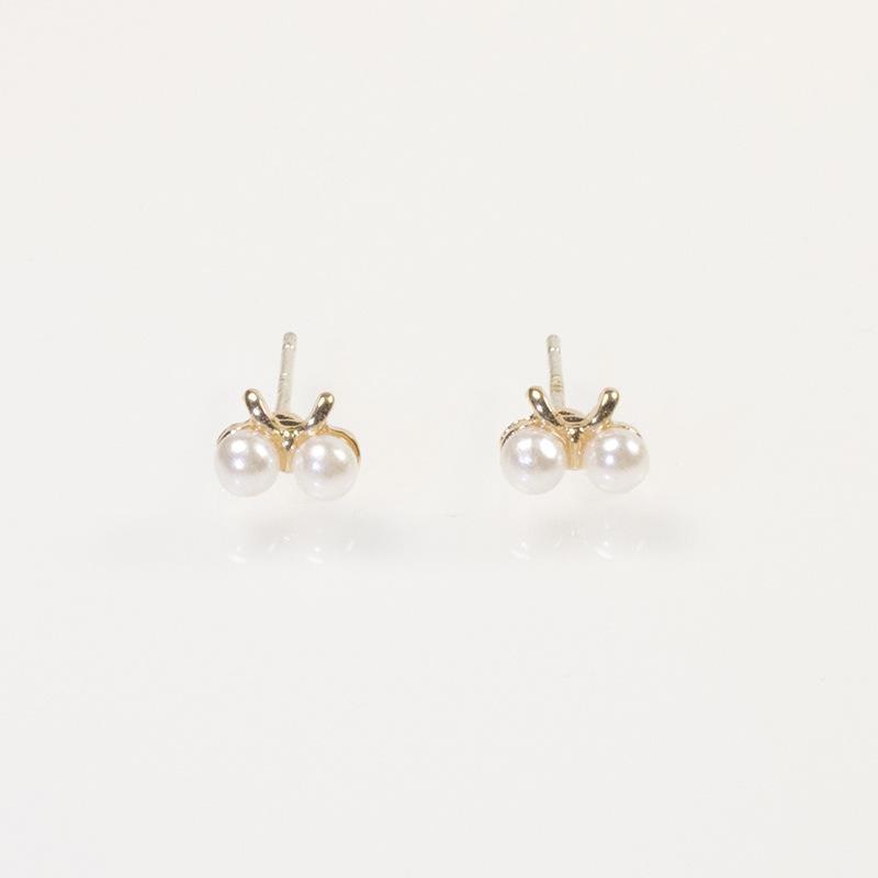 Серьги-пусеты из серебра 925 пробы, маленький и простой дизайн, серьги-пусеты с бантом, темпераментные жемчужные серьги для коротких волос