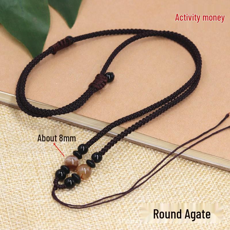 DIY Agate Jade Pendant Lanyard for Men & Women - Necklace Hanging Rope