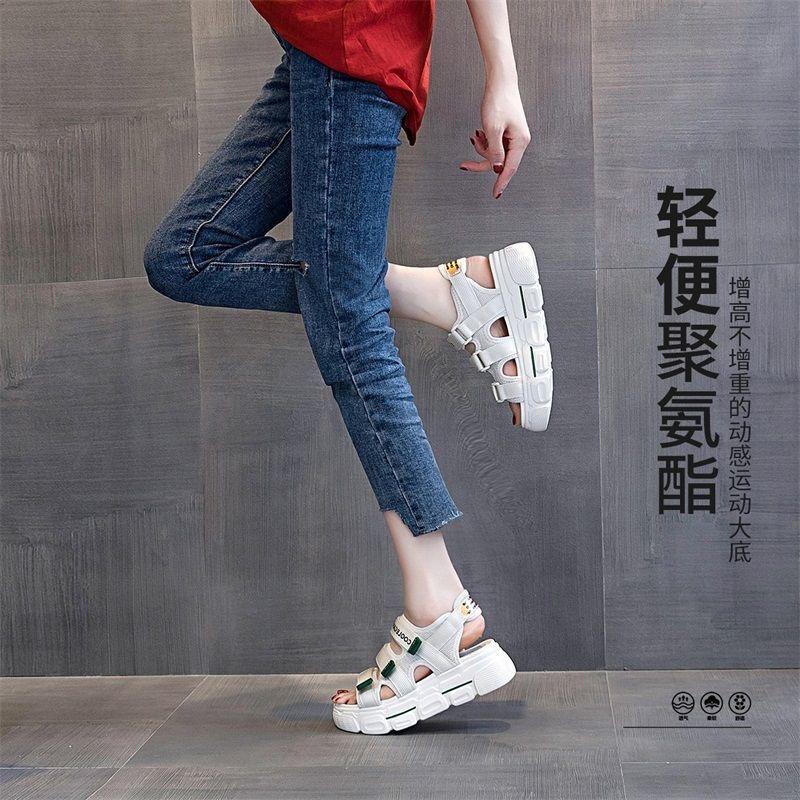 Fashion Summer Outdoor Breathable Womens Thick-soled Sandals Buckle Hook & Loop Soft Casual Sneakers Fashion Hollow Comfortable Sandals