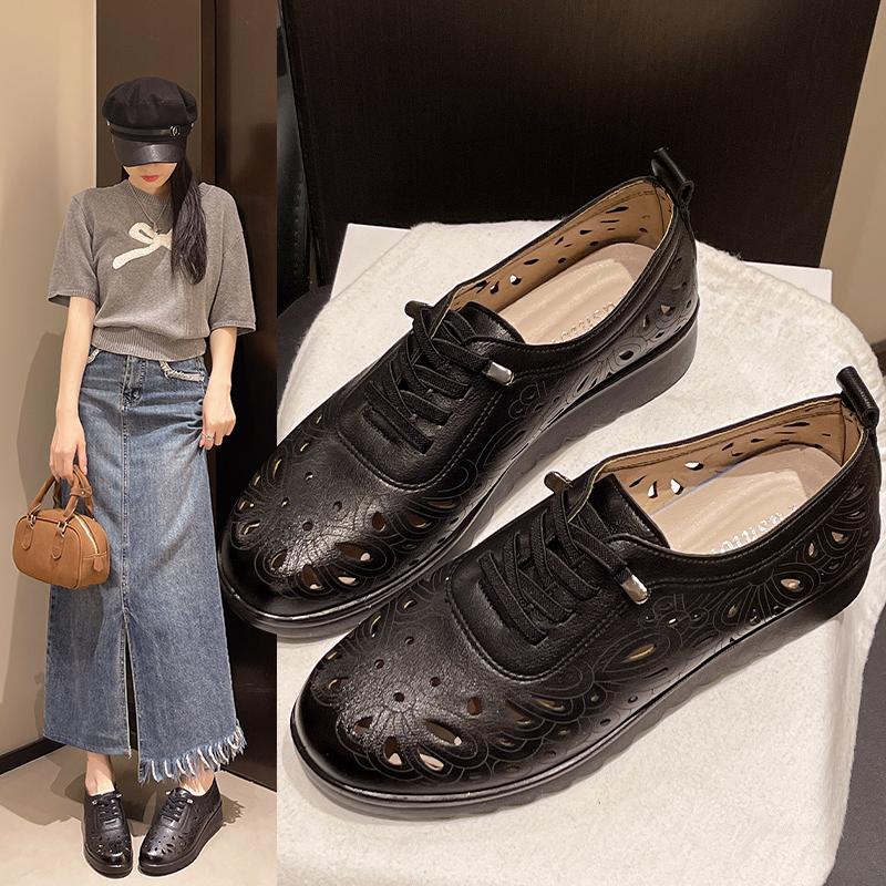 Fashion Leather Summer Loafers Women Casual Shoes Moccasins Soft Pointed Toe Ladies Footwear Women Flats Shoes Beige