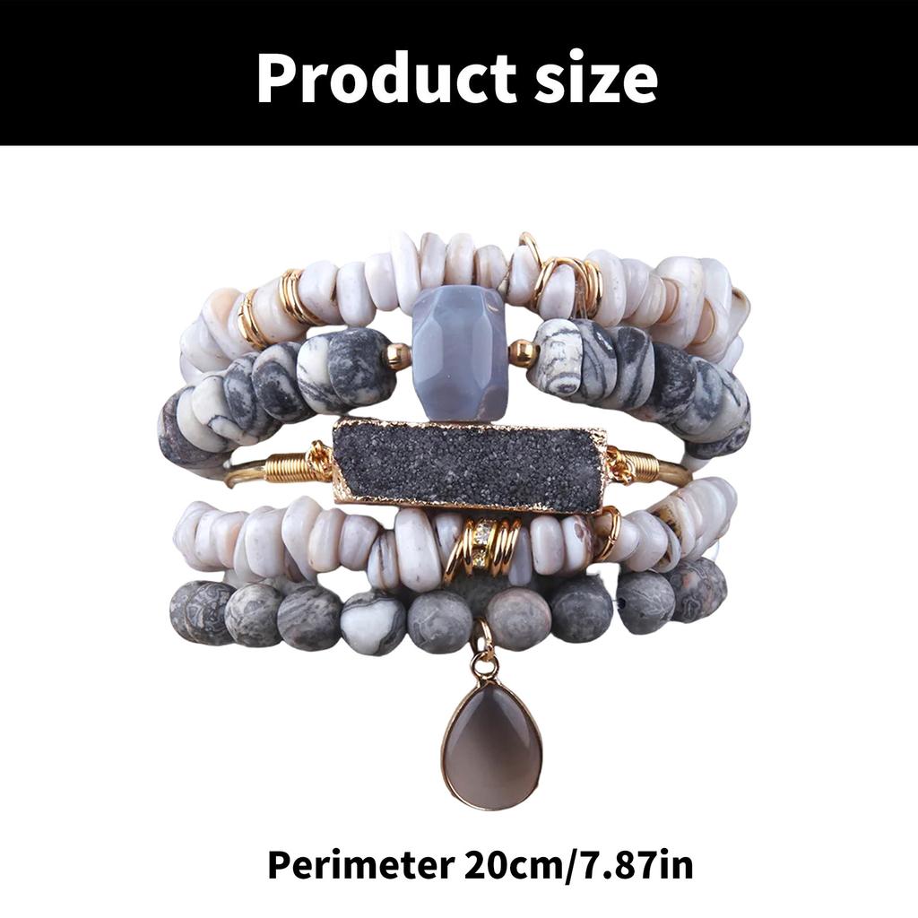 Natural Stone Bracelet Adjustable Bracelet Beads Bracelet Enhancing Peace and Self Discipline for Sophisticated Outfit