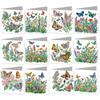 12PCS DIY Diamond Painting Greeting Card Set Rhinestone Diamond Art Mosaic Postcards for Birthdays Thanksgiving