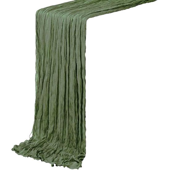 Nordic Pleated Table Runner Textured Gauze Fabric Decorative Tablecloth for Wedding Party Decor Wrinkle Napkins Placemats Elegant Photography Backdrop