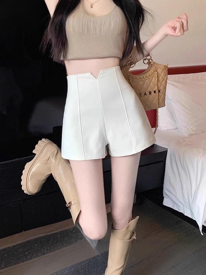 

Women s Summer High Waist White A-Line Shorts XXXL