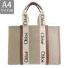 Chloe Large Tote White A4 Size Compatible Women's Bag, Brown, CHC22AS382I2690U, [Used]