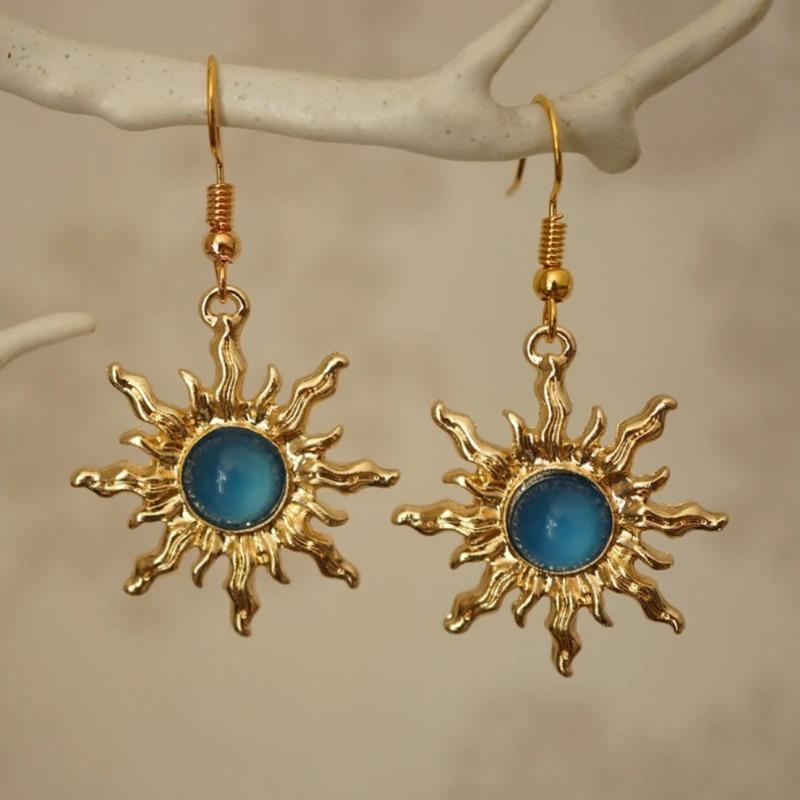 Gothic Sunflower Earrings Inlaid with Acrylic Funny Designer Elegant Geometric Y2K Earrings