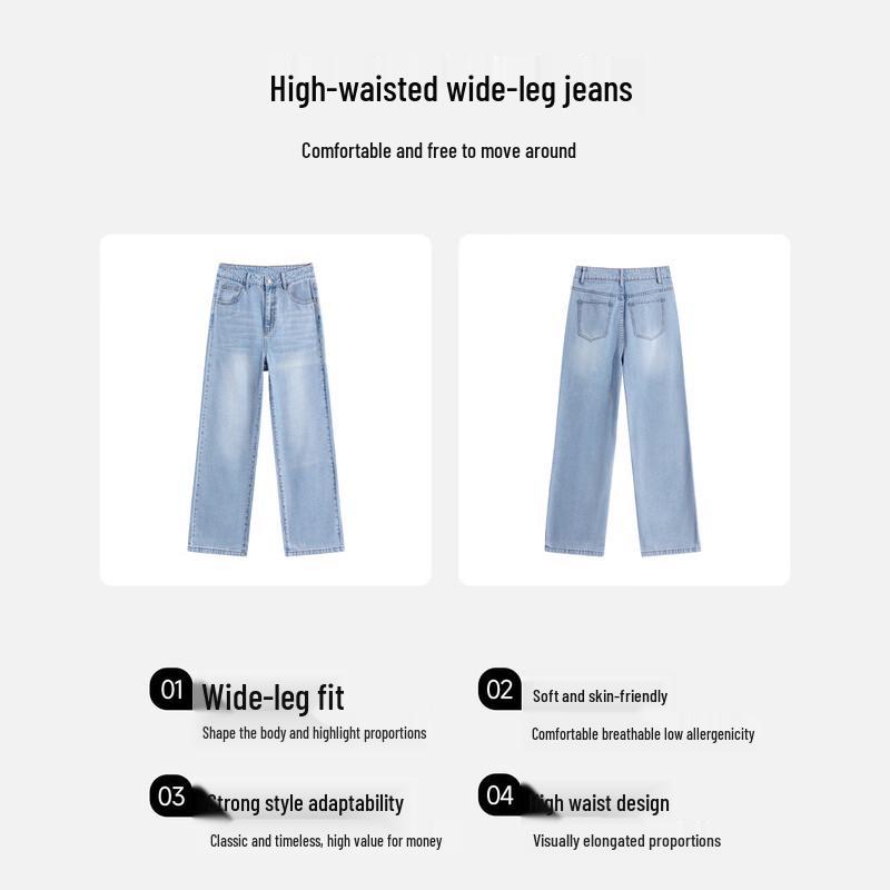 Baleno S&K Women's High-Waist Wide-Leg Jeans