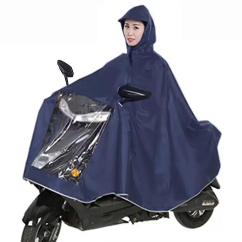 Raincoat for Electric Scooter, Single-Person Motorcycle Rain Poncho, Transparent Double Face Shield, Oxford Fabric, Adult Riding, Unisex, Enlarged
