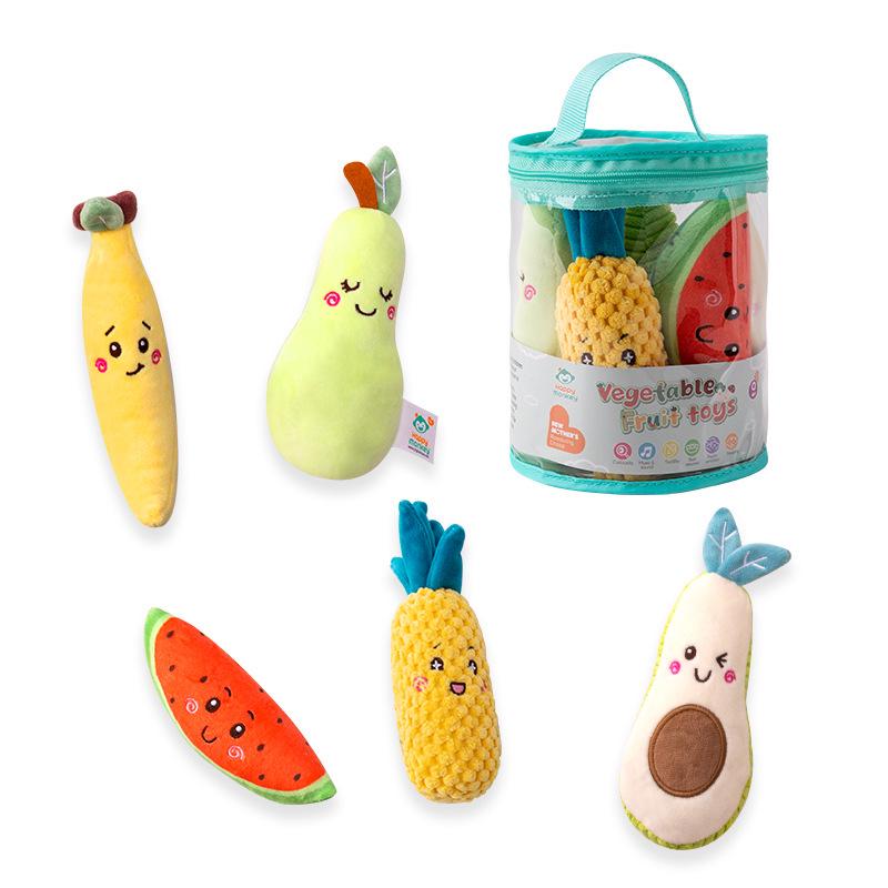 Cartoon Gemüse & Obst Rasselspielzeug für Babys 0-6 Monate