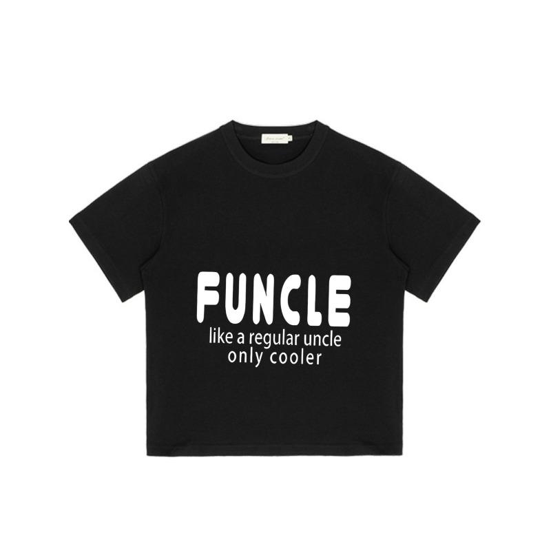 Black T-Shirt with Funcle Like A Regular Uncle Only Cooler Print for Casual Wear