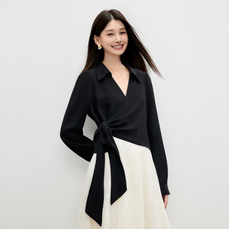 

Autumn Water Elegant V-Neck A-Line Dress M