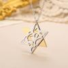  Star of David Hexagram Necklace Stainless Steel Gold/Silver Color Double Layered Pendant Chain Judaica Amulet Jewelry