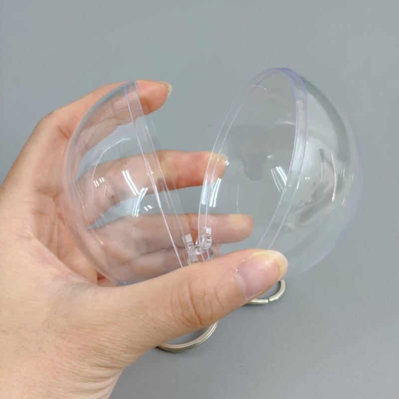 Transparent Circular Capsule Keyring Capsule Keyring Making DIY Accessories 7cm