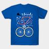 Men Black Print T-shirt Bicycle Parts No-Cut Transfer Paper Print Cotton Tshirt