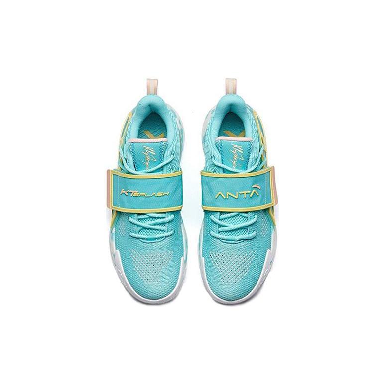 Anta Water Flower 2 Thompson KT Cushioning Slip Resistant Abrasion Resistant Low Top Basketball Shoes Men's Pool Blue 112021602-3